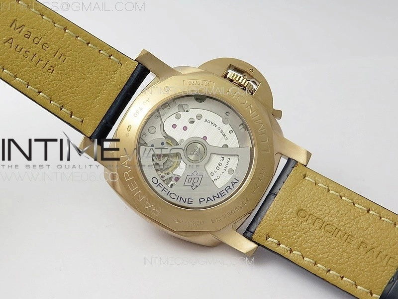 Pre Order PAM1114 RG VSF 1:1 Best Edition Blue Dial on Blue Leather Strap P.9010 Super Clone